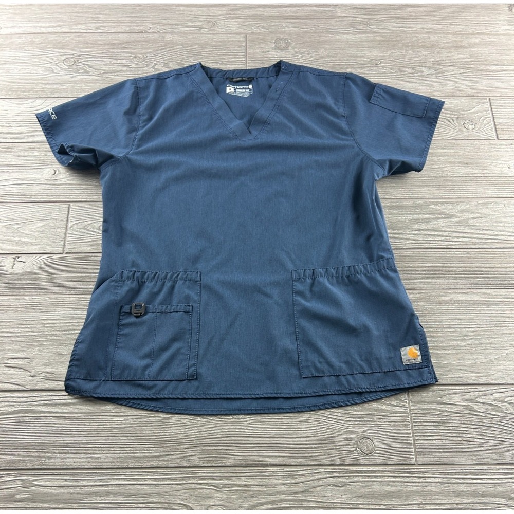Carhartt force Modern Fit women's medium Navy Blue Short Sleeve Scrub Top
